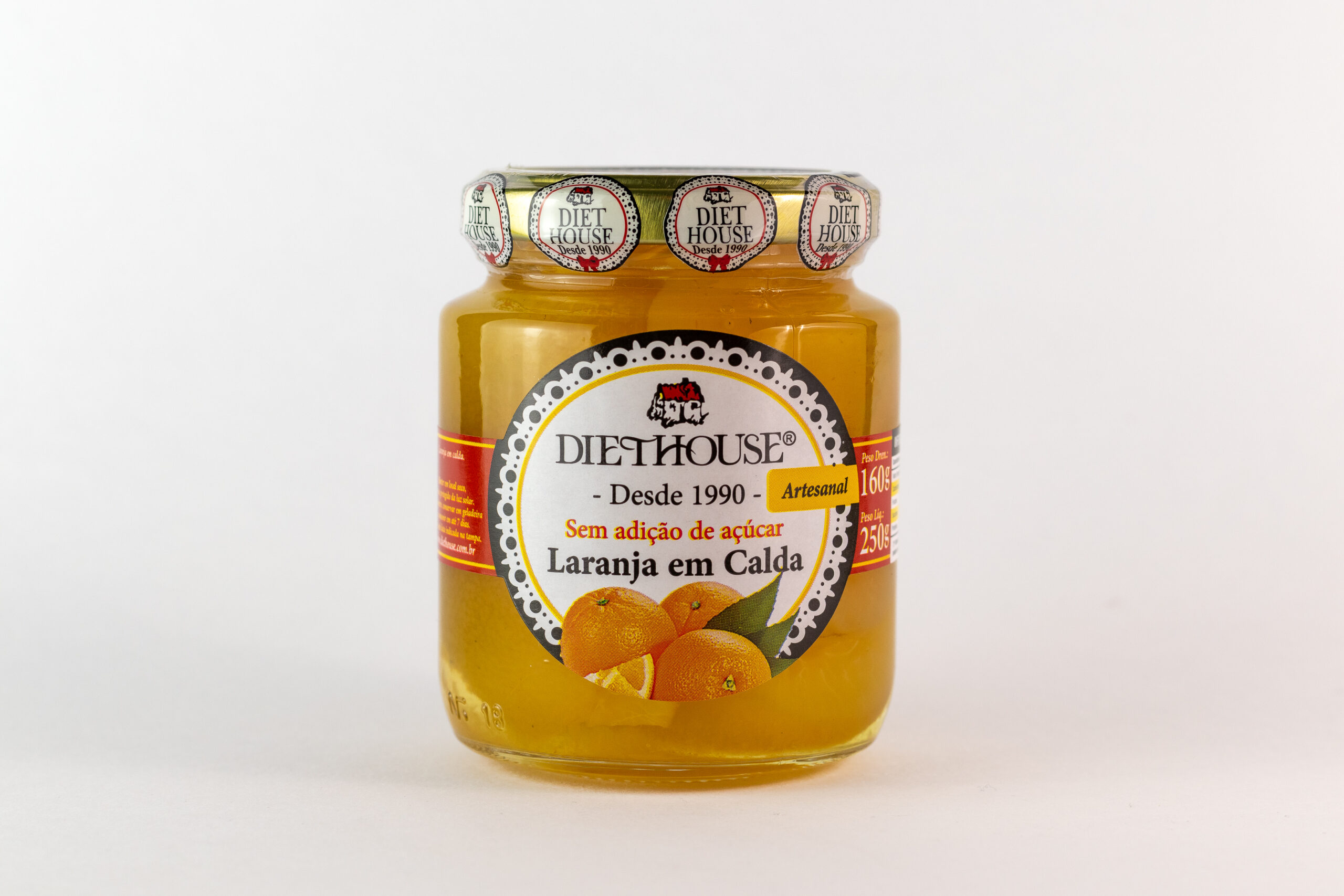 Doce de Laranja em Calda sem Açúcar, sem glúten e adoçado com Xilitol (250g)