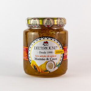 Doce de Mamão com coco sem Açúcar, sem glúten e adoçado com Xilitol (250g)