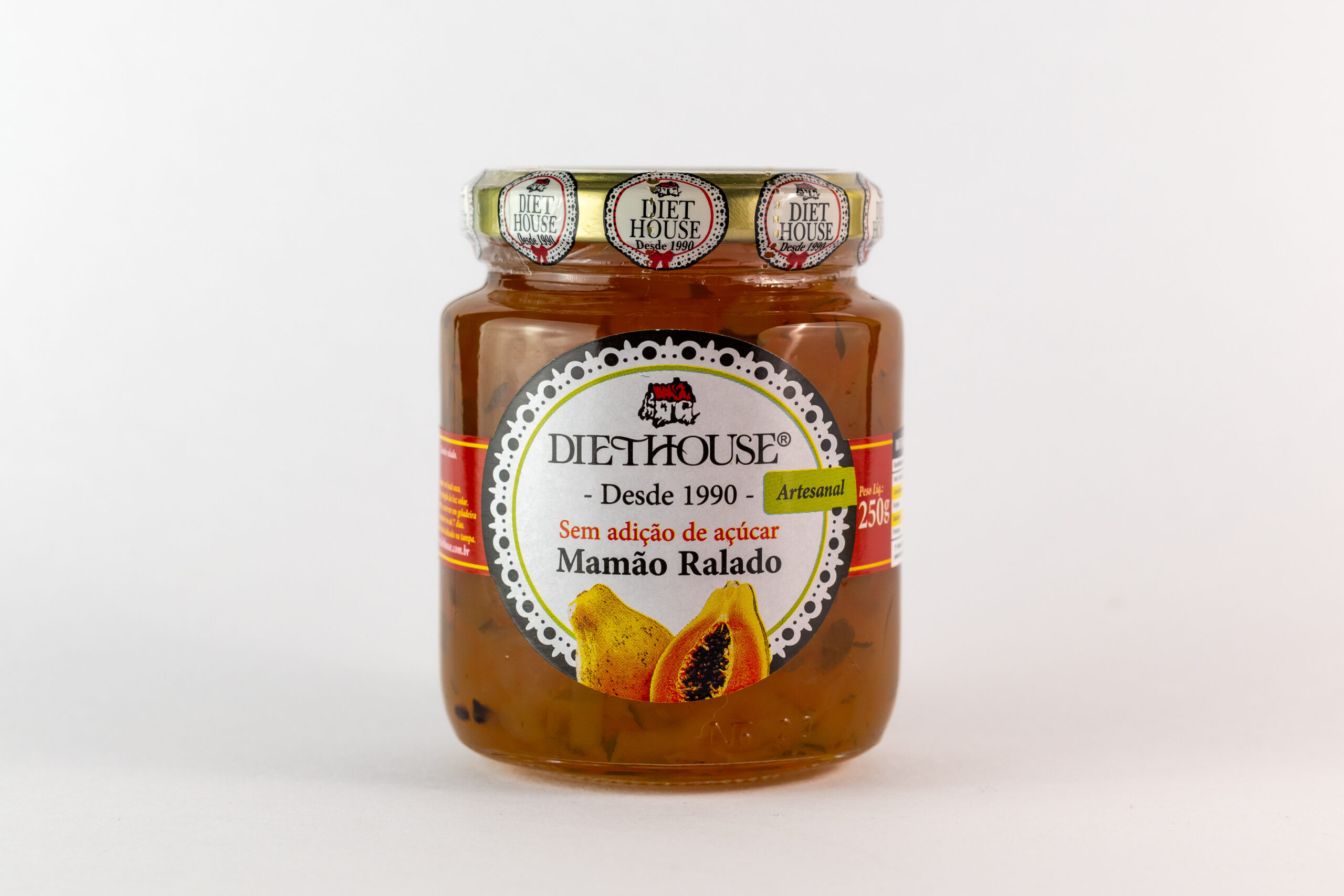 Doce de Mamão Ralado sem Açúcar, sem glúten e adoçado com Xilitol (250g)