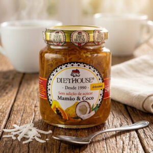 Doce de Mamão com coco sem Açúcar, sem glúten e adoçado com Xilitol (250g)