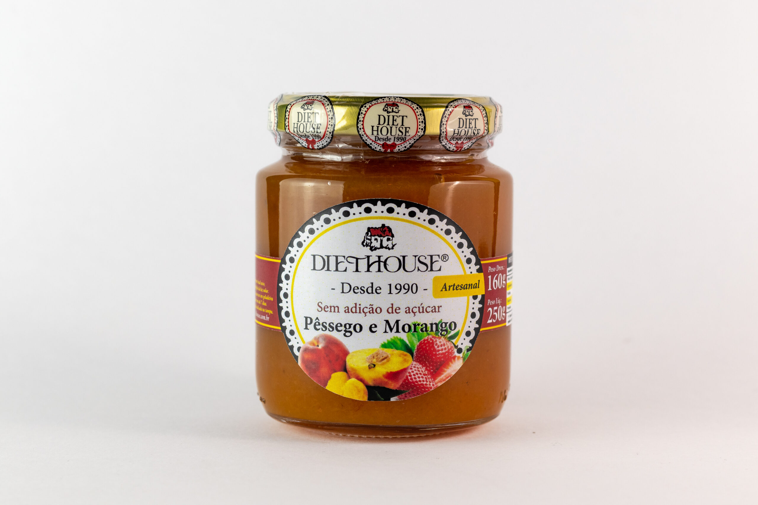 Doce de Pêssego com morango,sem açúcar e adoçado com xilitol