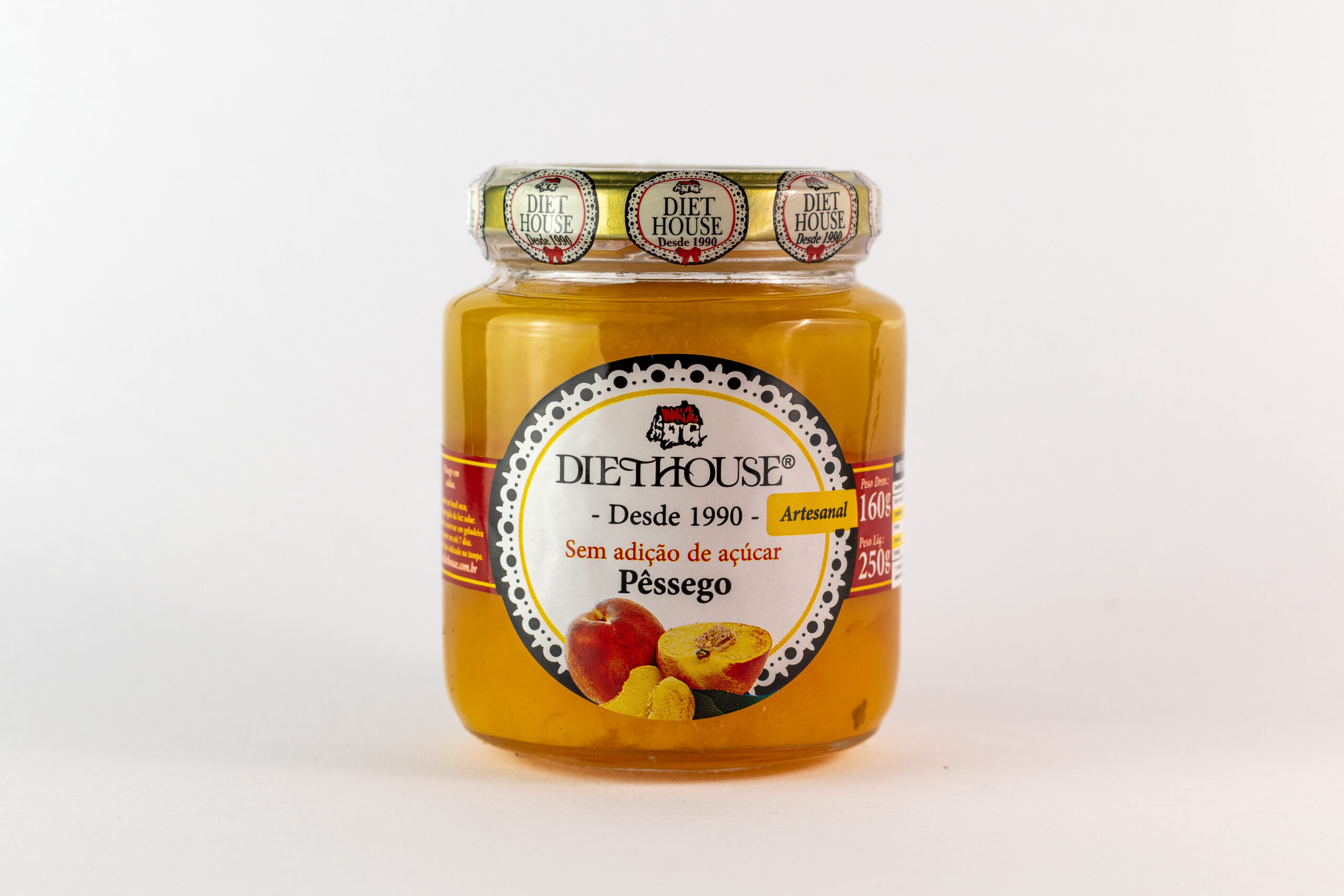 Doce de Pessego Cremoso, sem açúcar adoçado com Xilitol